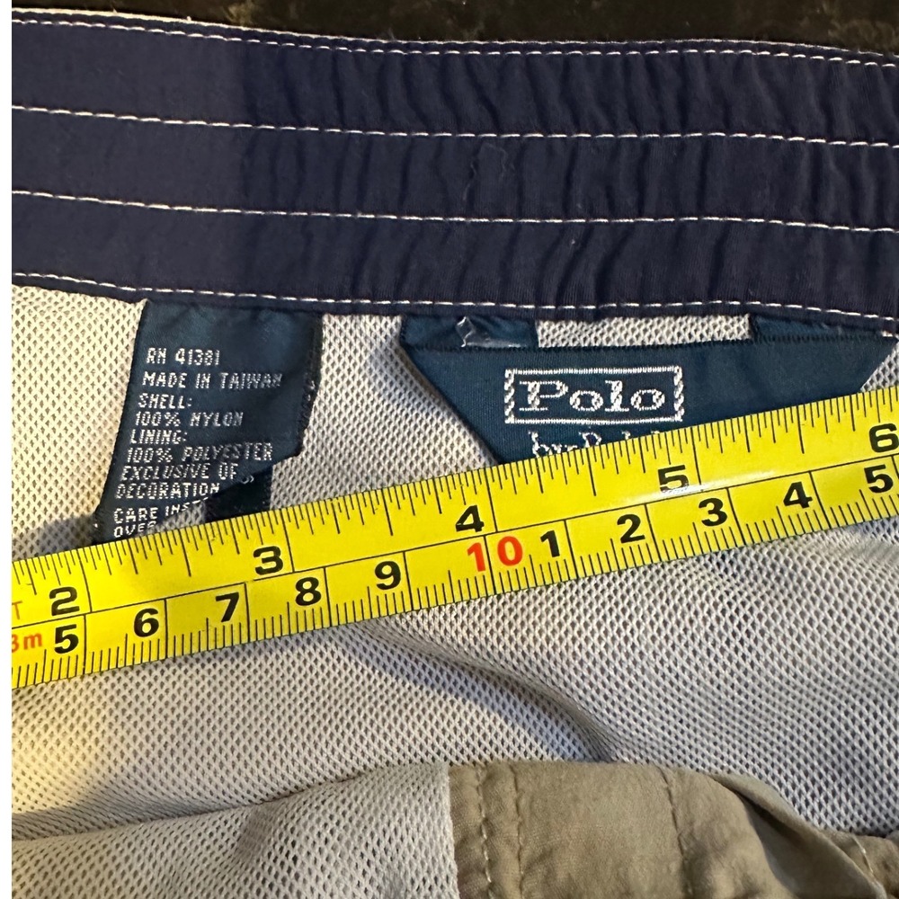 Polo Ralph Lauren Mens Swim Trunks Khaki Tan Cargo Board Shorts Size Large L